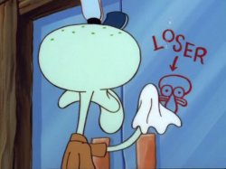 Squidward cleaning loser Meme Template