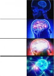 Deepfried Expanding Brain Meme Meme Template