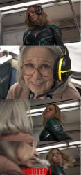 Captain Marvel punches old lady Meme Template