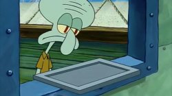 Squidward's Empty Tray Meme Template