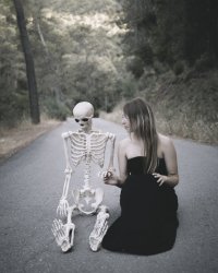 Skeleton Halloween Girl Meme Template