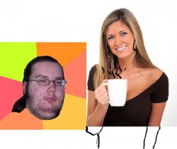 butthurt dweller and coffee woman Meme Template