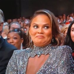 Chrissy Teigen's Cringe Face Meme Template