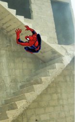 Spiderman Crawling Up Stairs Meme Template