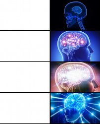 Expanding brain 4 panels Meme Template