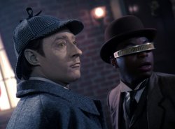 Data and Geordi as Holmes and Watson Meme Template