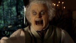 Scary face Bilbo Baggins hobbit Meme Template