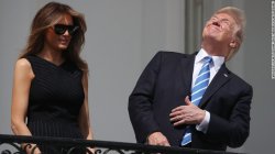 Trump looking at the sun during eclipse Meme Template