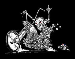 Skeleton on Motorcycle Meme Template