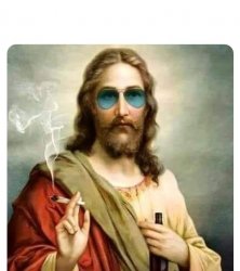 COOL JESUS WEED JOINT SHADES Meme Template