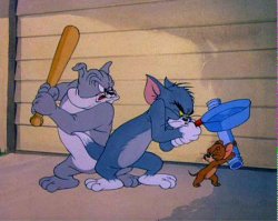 Tom and Jerry 3 way brawl Meme Template