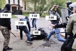 Alarm clock beating Meme Template