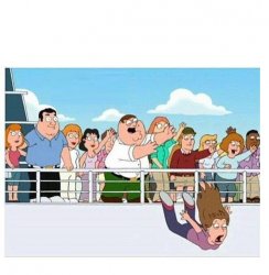 PETER GRIFFIN THROWS WOMAN OFF BOAT Meme Template