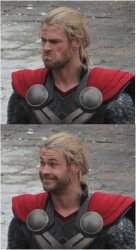 Thor Sad Then Happy Meme Template