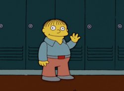 Ralph Wiggum The baby looked at me Meme Template