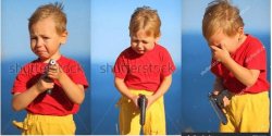 Kid crying with a gun Meme Template