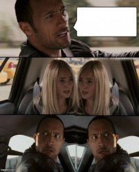 The rock driving double Meme Template