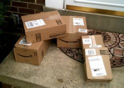 Amazon boxes on porch Meme Template