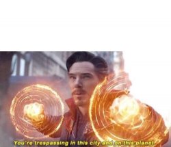 Dr. Strange Trespassing Meme Template