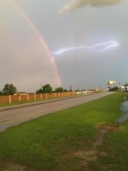 Lightning strikes rainbow Meme Template