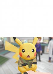 Shocked Camo Pikachu Meme Template