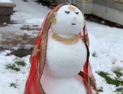 Brampton Snow Woman Meme Template