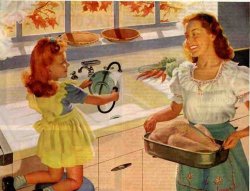 Vintage Thanksgiving Mom and Daughter Meme Template