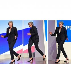 Theresa May Walking Meme Template