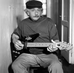 Einstein with guitar Meme Template