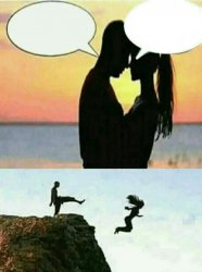 Romantic Cliff Couple Meme Template