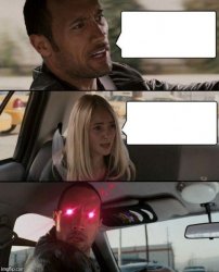 The rock driving glowing eyes Meme Template