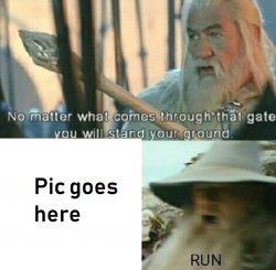 Gandalf Run Meme Template