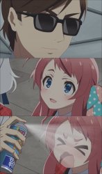 Anime spray Meme Template