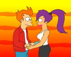Fry and Leela Meme Template