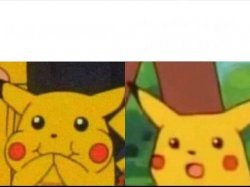 Happy and suprised pikachu Meme Template