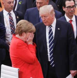 Trump Merkel Facepalm Meme Template