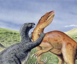 Iguanodon stabbing Baryonyx Meme Template
