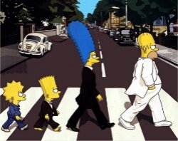 The Simpsons Abbey Road Meme Template