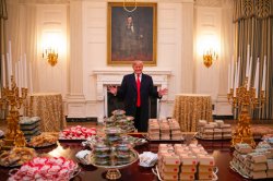 Trump hamburger buffet Meme Template