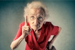 Old Woman Shaking Finger Meme Template