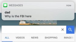 dad text why is the fbi here Meme Template