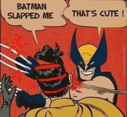 Wolverine slapping Robin Meme Template
