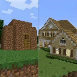Minecraft house battle Meme Template