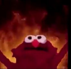 Burning Elmo Meme Template