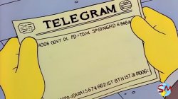 Telegrama de Los Simpson Meme Template