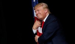 Trump cuddles Meme Template