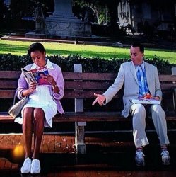 Forrest gump pointing at shoes Meme Template