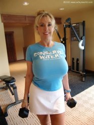 busty blonde milf working out Meme Template