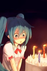 ''Painted'' Miku Birthday Template Meme Template