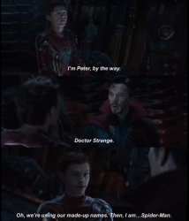 Infinity War Spider-Man Doctor Strange with text Meme Template